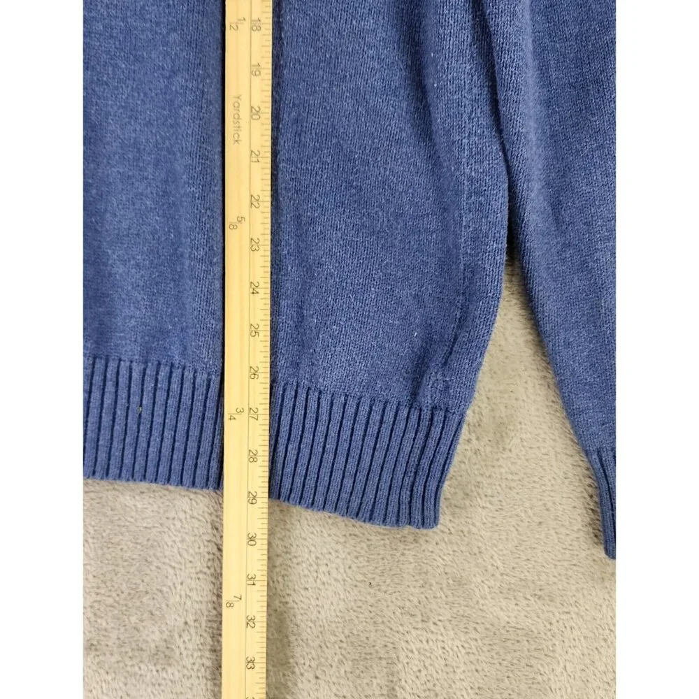Polo by Ralph Lauren Sweater Mens XL Blue 1/4 Button Long Sleeve Preppy Vintage